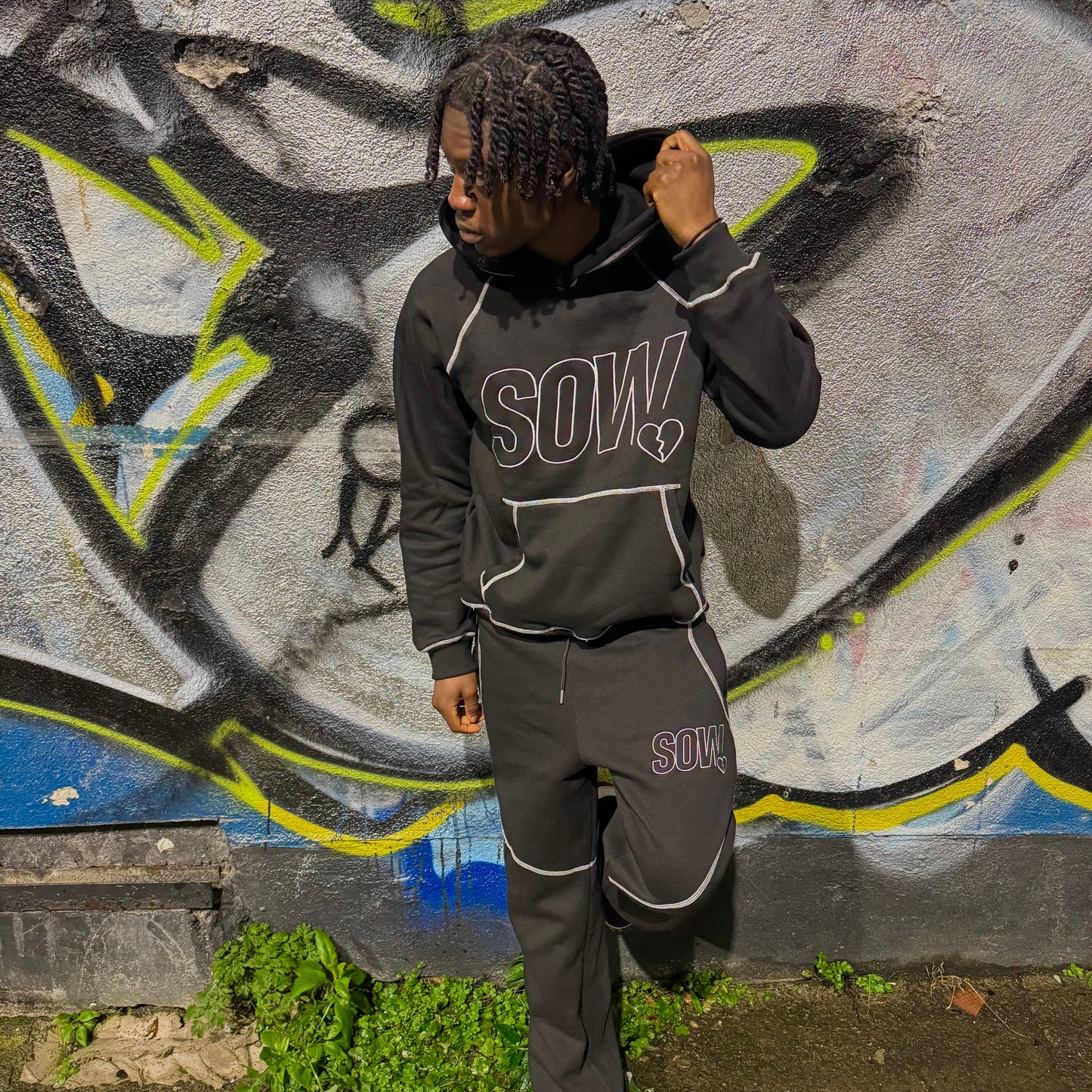 SOW Essentials Black Tracksuit